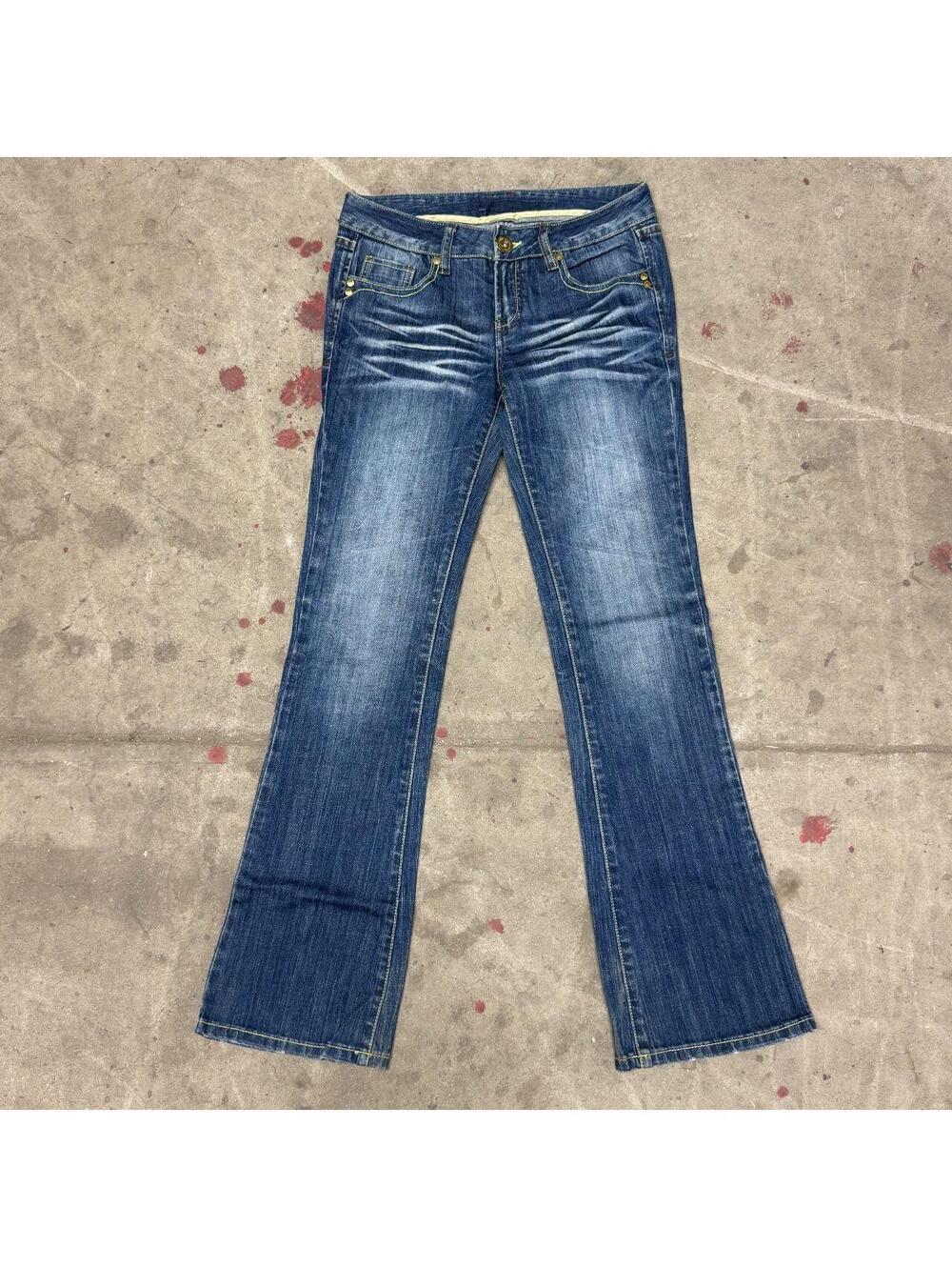 Vintage ONLY Y2K Ultra Low Rise Jeans Faded Sandblasted